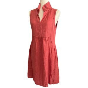 Terzo Millenio Sleeveless Linen Dress Size S Resort Coastal Preppy Made in Italy